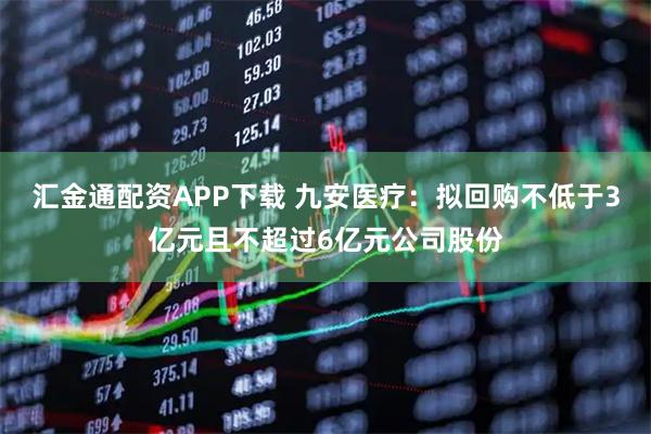 汇金通配资APP下载 九安医疗：拟回购不低于3亿元且不超过6亿元公司股份
